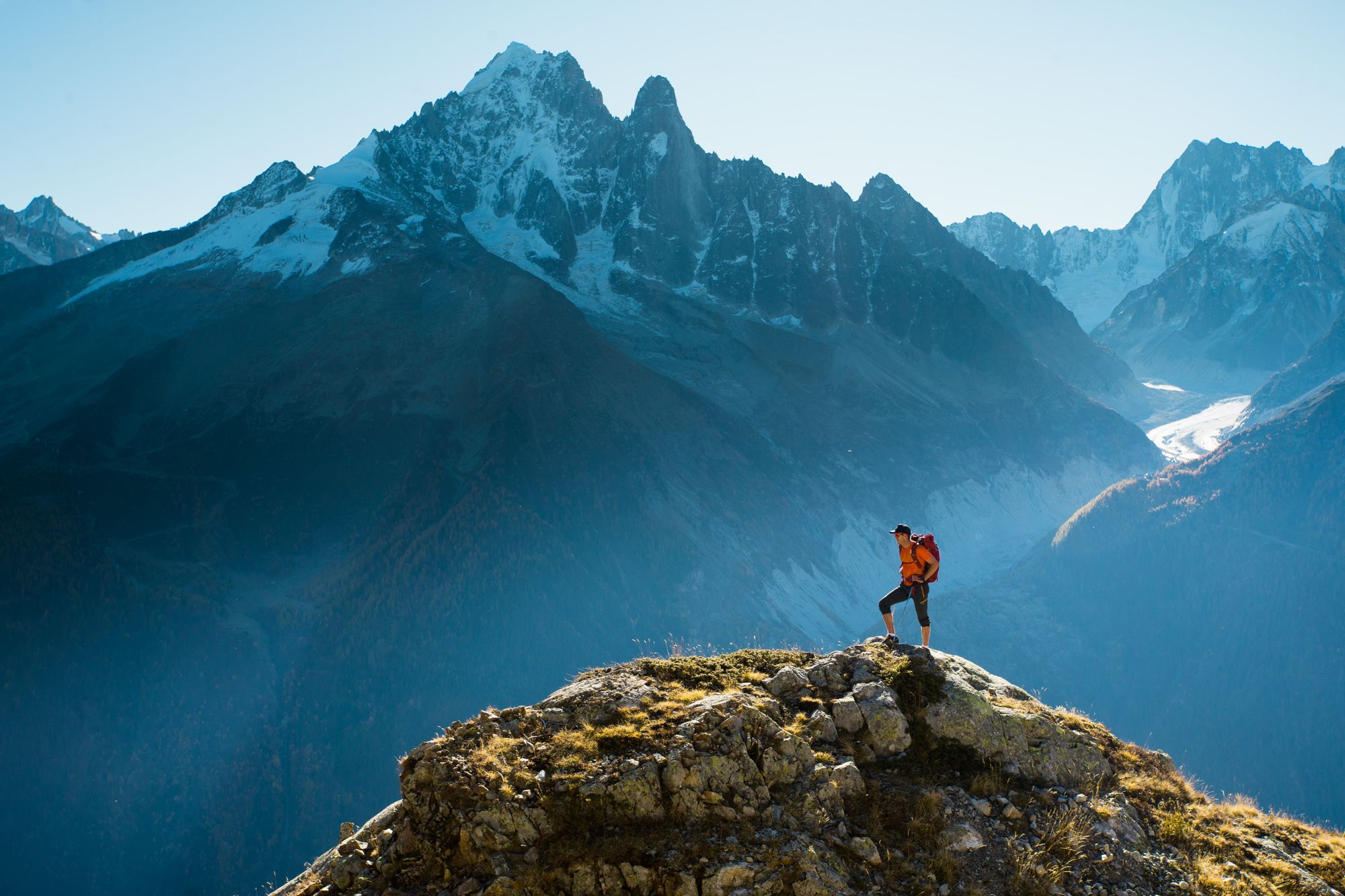 Hiker on a mountain peak